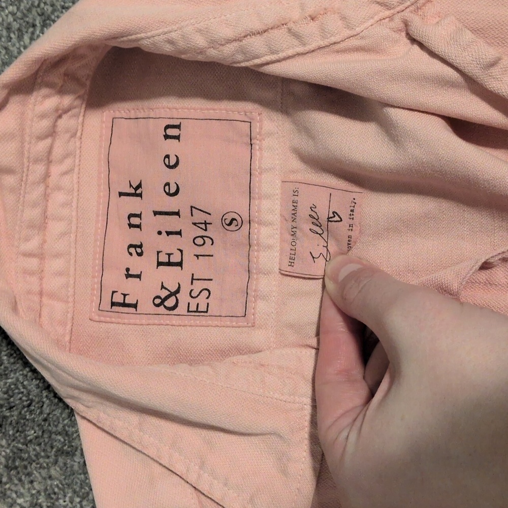 Frank & Eileen "Eileen Style" Pink Cotton Button Down Size Small - Picture 3 of 8